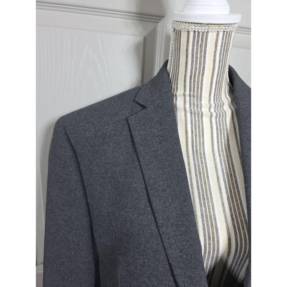 Collection By Michael Strahan 2 Button Suit Jacket 44R Grey Wool Fully Lined - Picture 5 of 13